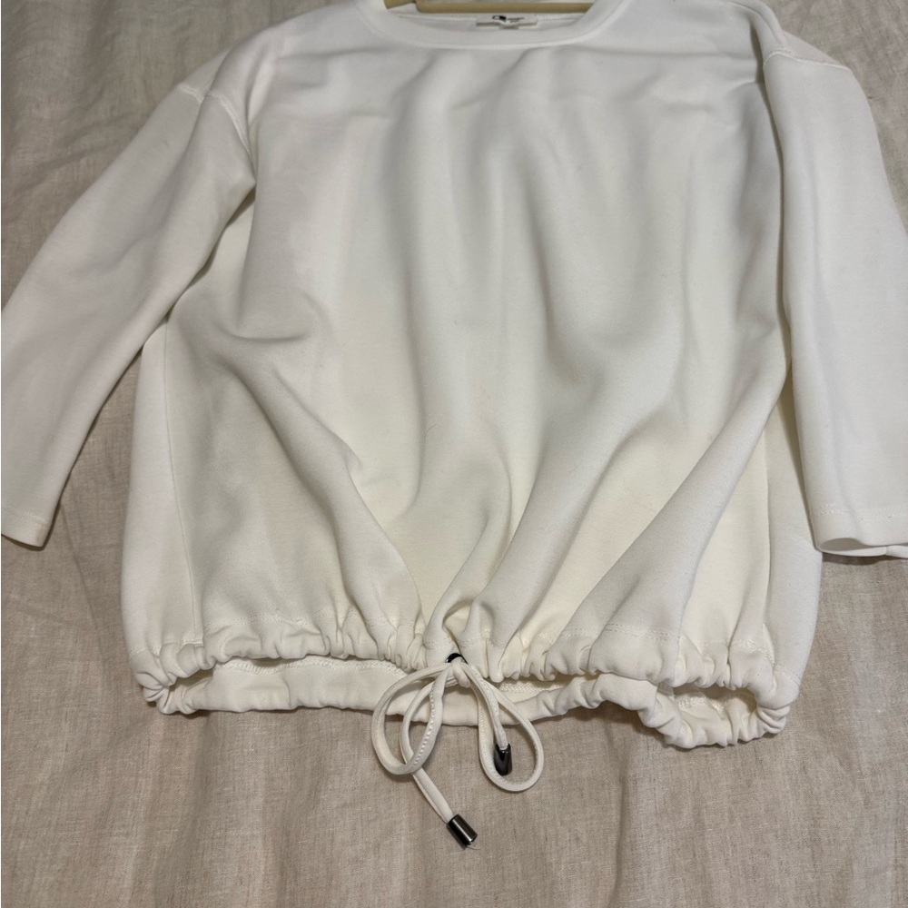 Cable&gauge White Women's Sweatshirt with Drawstring size S